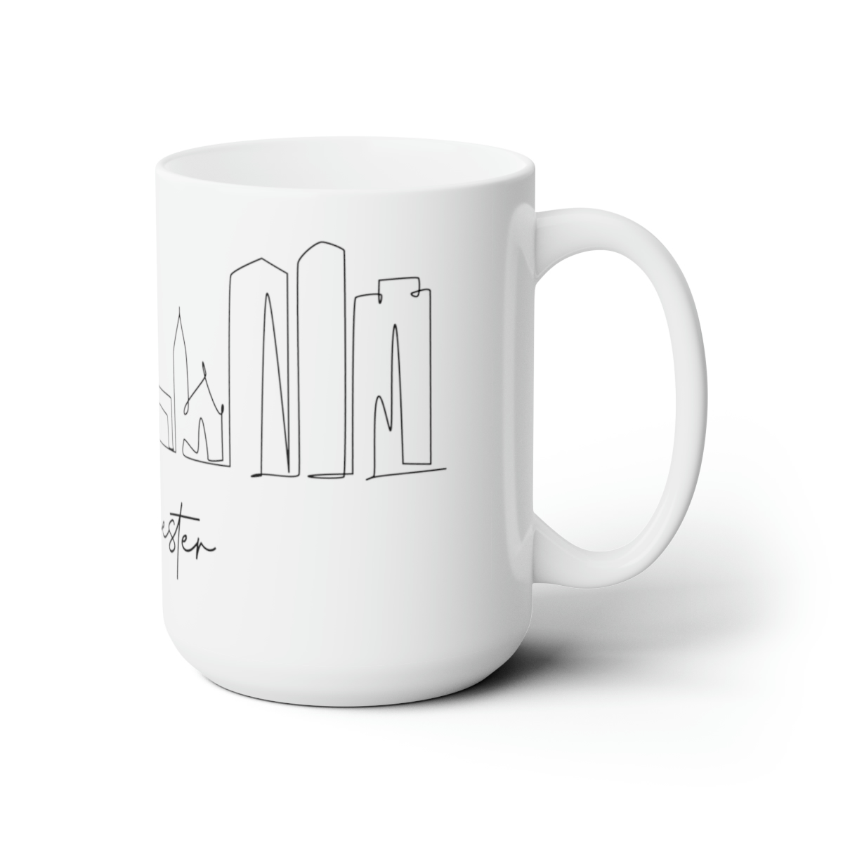 Manchester City Skyline 2 White Mug 15oz Ceramic - Image 3