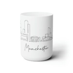 Manchester City Skyline 1 White Mug 15oz Ceramic