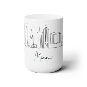 Miami City Skyline United White Mug 15oz Ceramic