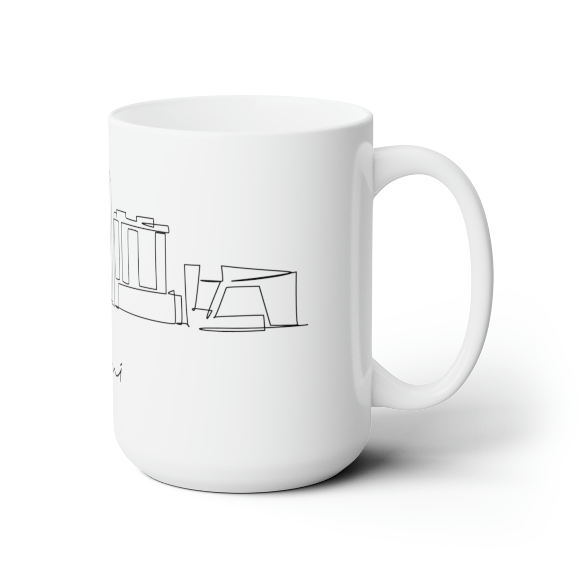 Miami City Skyline United White Mug 15oz Ceramic - Image 3