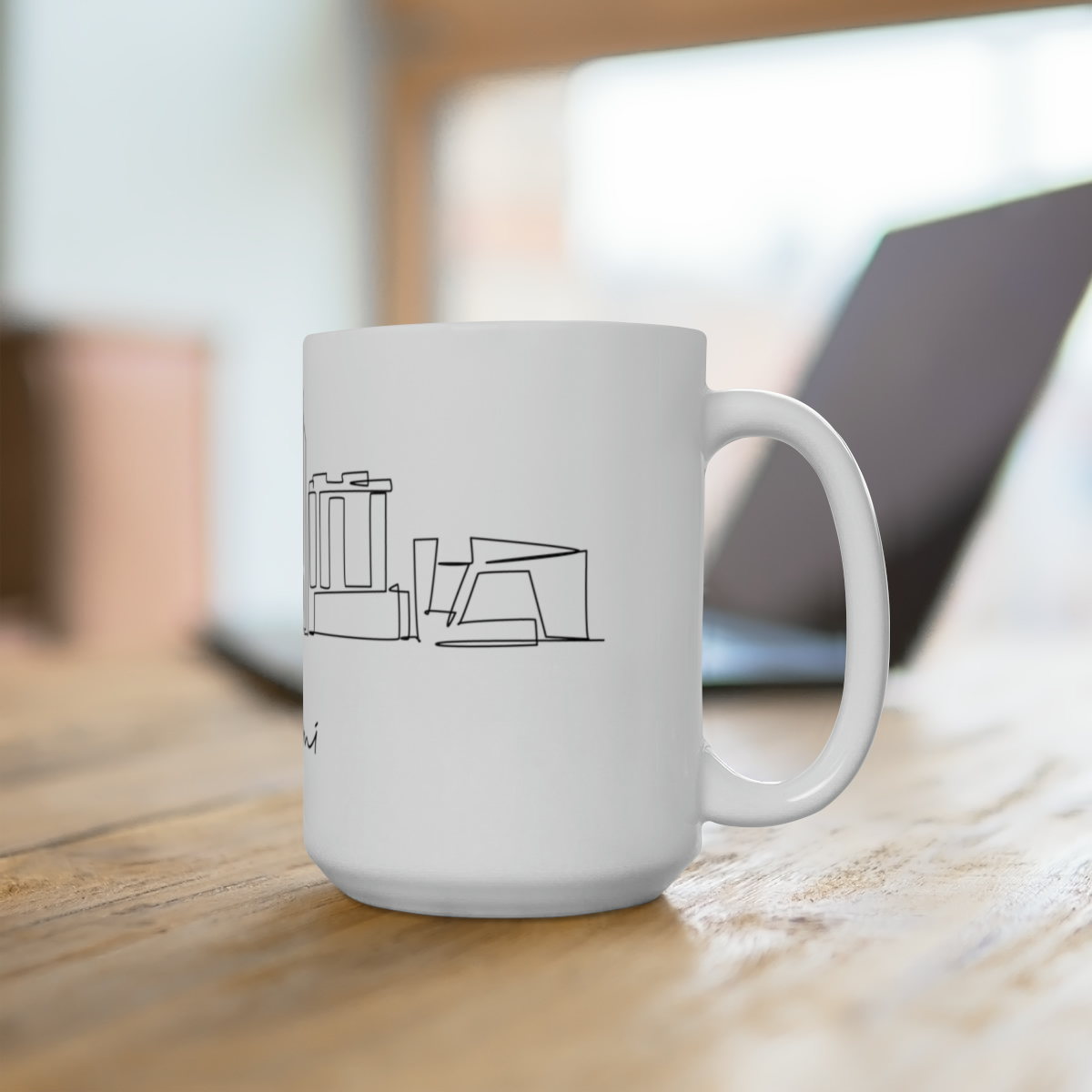 Miami City Skyline United White Mug 15oz Ceramic - Image 4