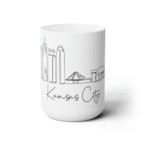 Kansas City Skyline White Mug 15oz Ceramic