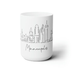 Minneapolis City Skyline United White Mug 15oz Ceramic