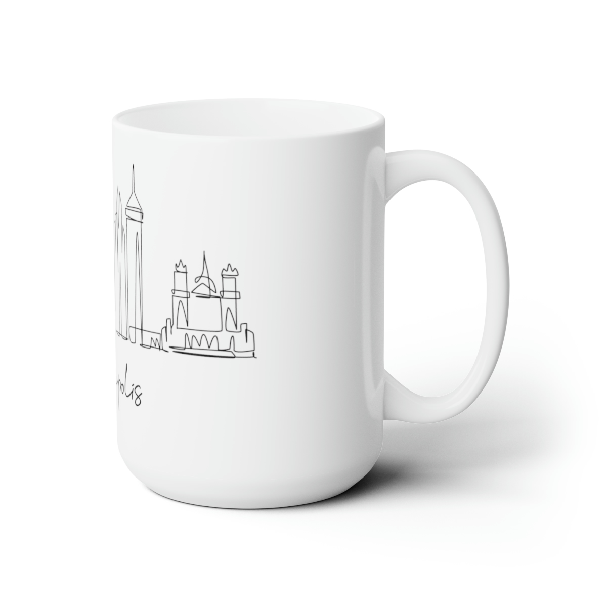 Minneapolis City Skyline United White Mug 15oz Ceramic - Image 3