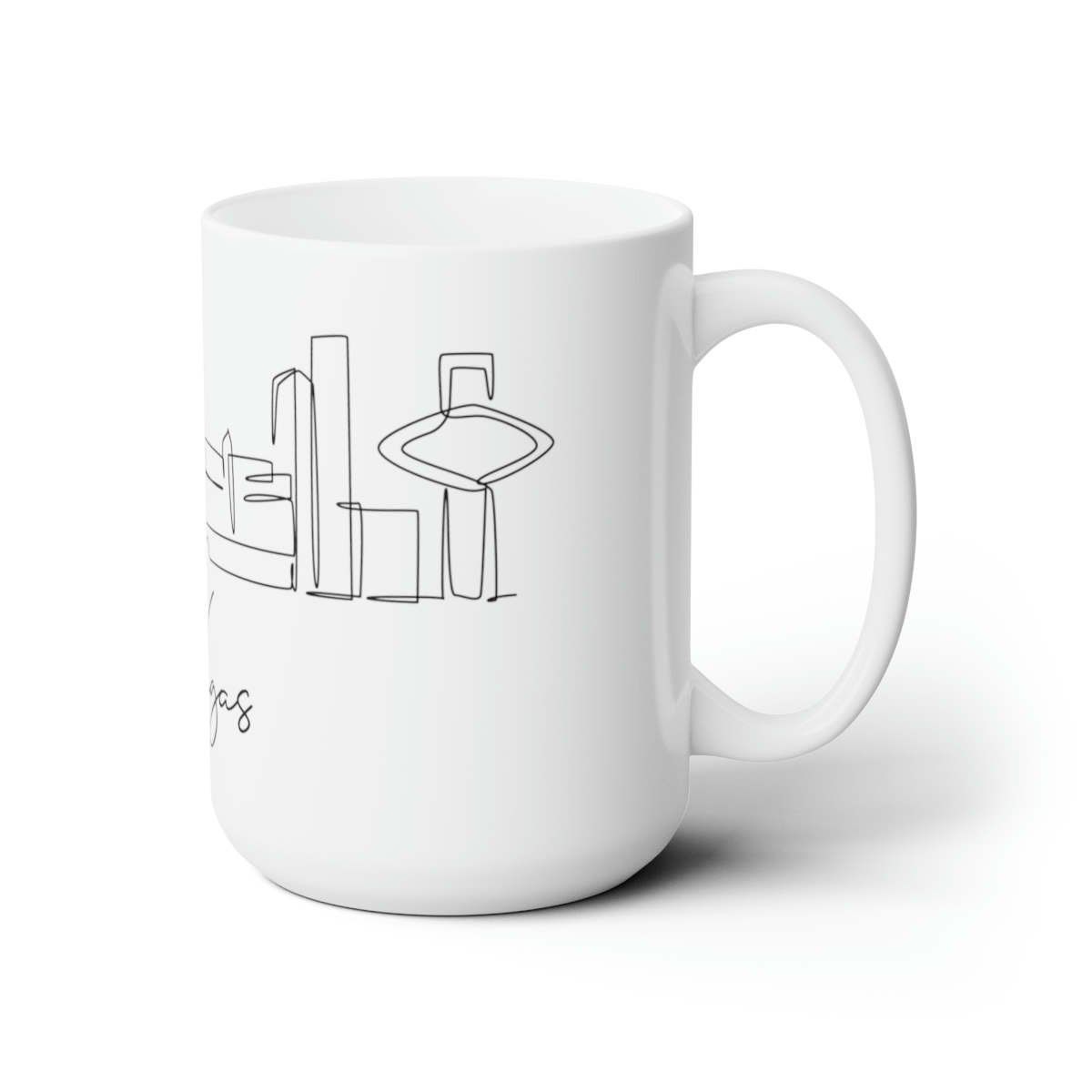 Las Vegas City Skyline White Mug 15oz Ceramic - Image 3