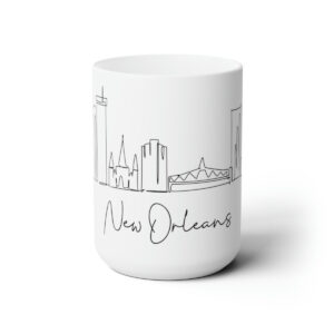 New Orleans City Skyline White Mug 15oz Ceramic