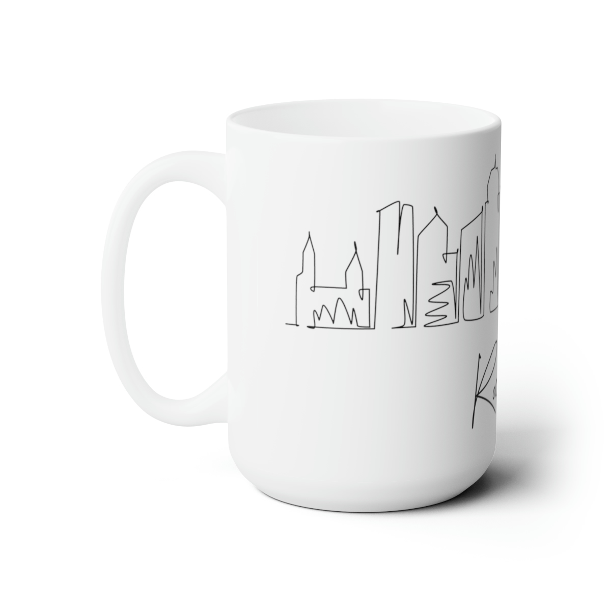 Rochester City Skyline York New White Mug 15oz Ceramic - Image 2