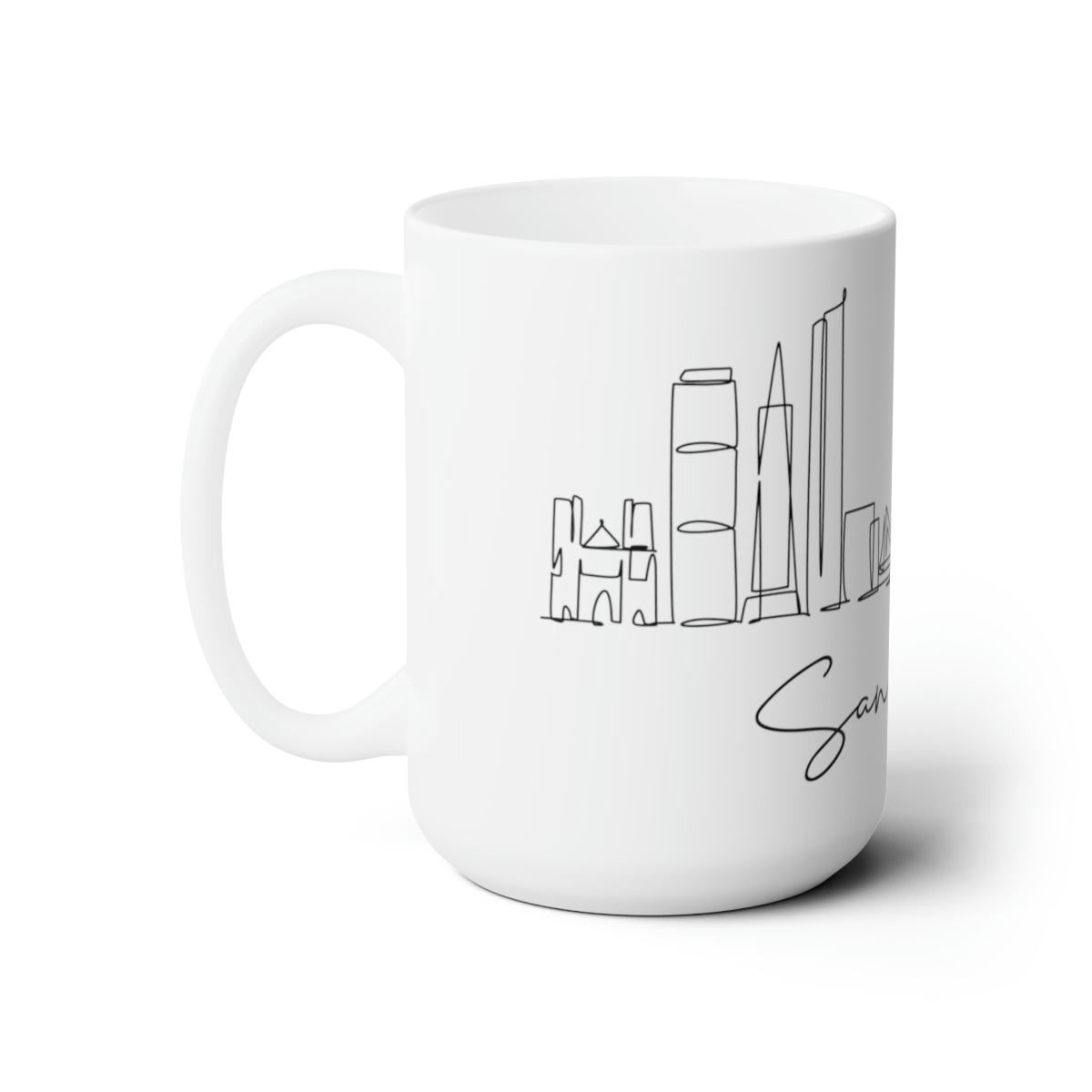 San Francisco City Skyline White Mug 15oz Ceramic - Image 2