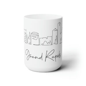Grand Rapids City Skyline White Mug 15oz Ceramic