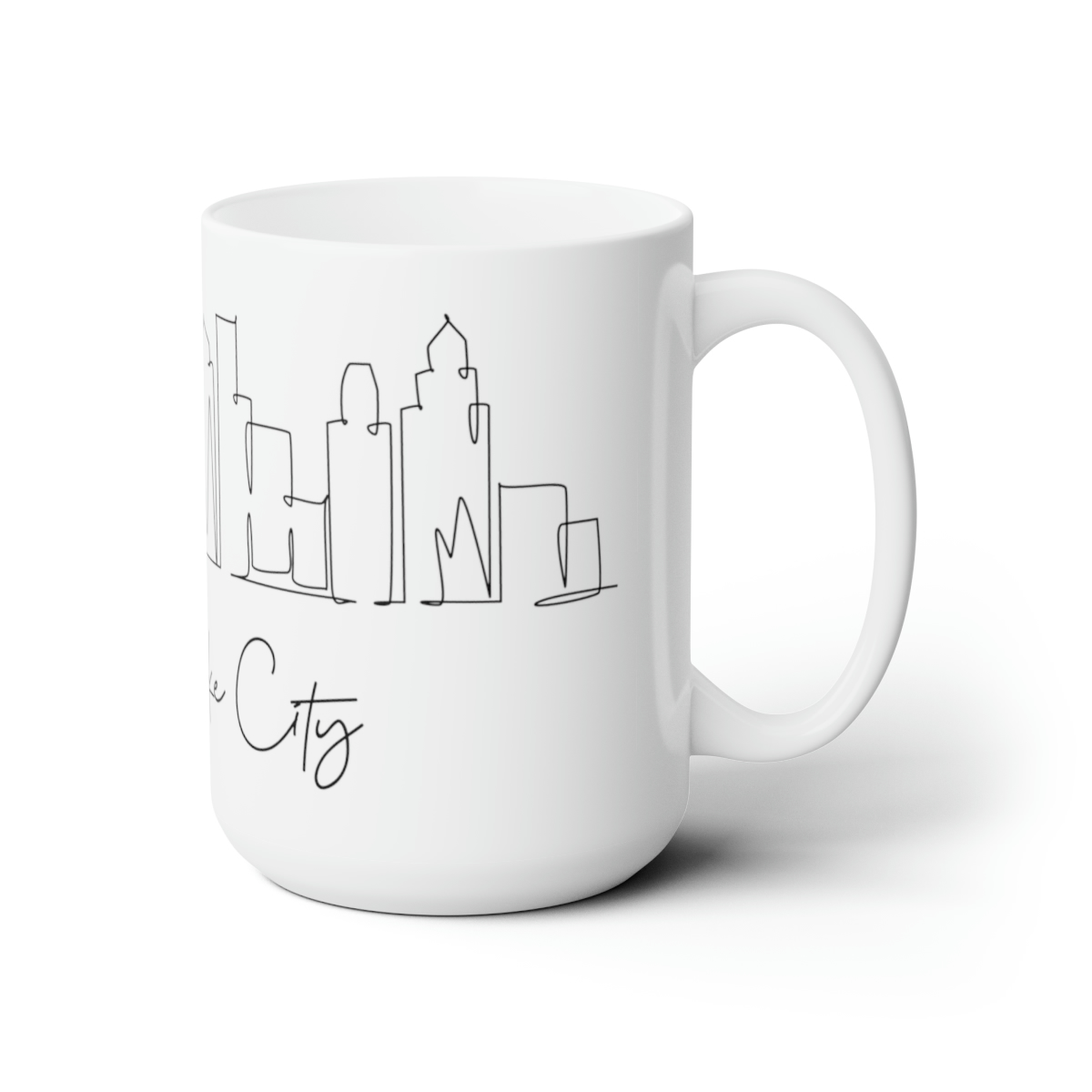 Salt Lake City Utah Skyline White Mug 15oz Ceramic - Image 3