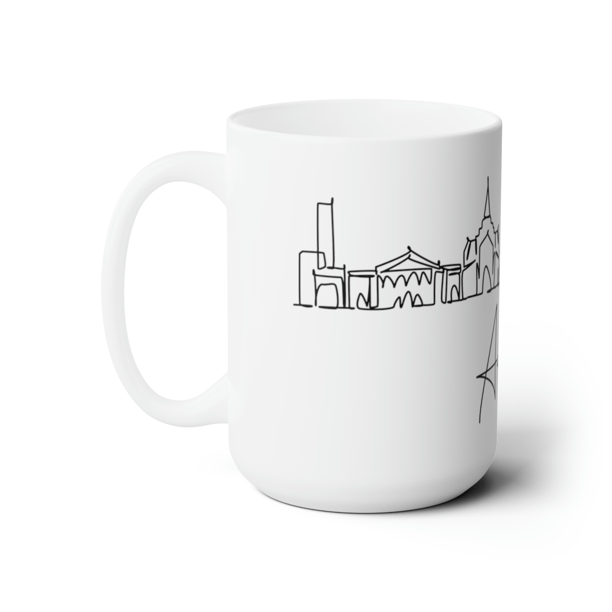Aarhus City Skyline Denmark White Mug 15oz Ceramic - Image 2