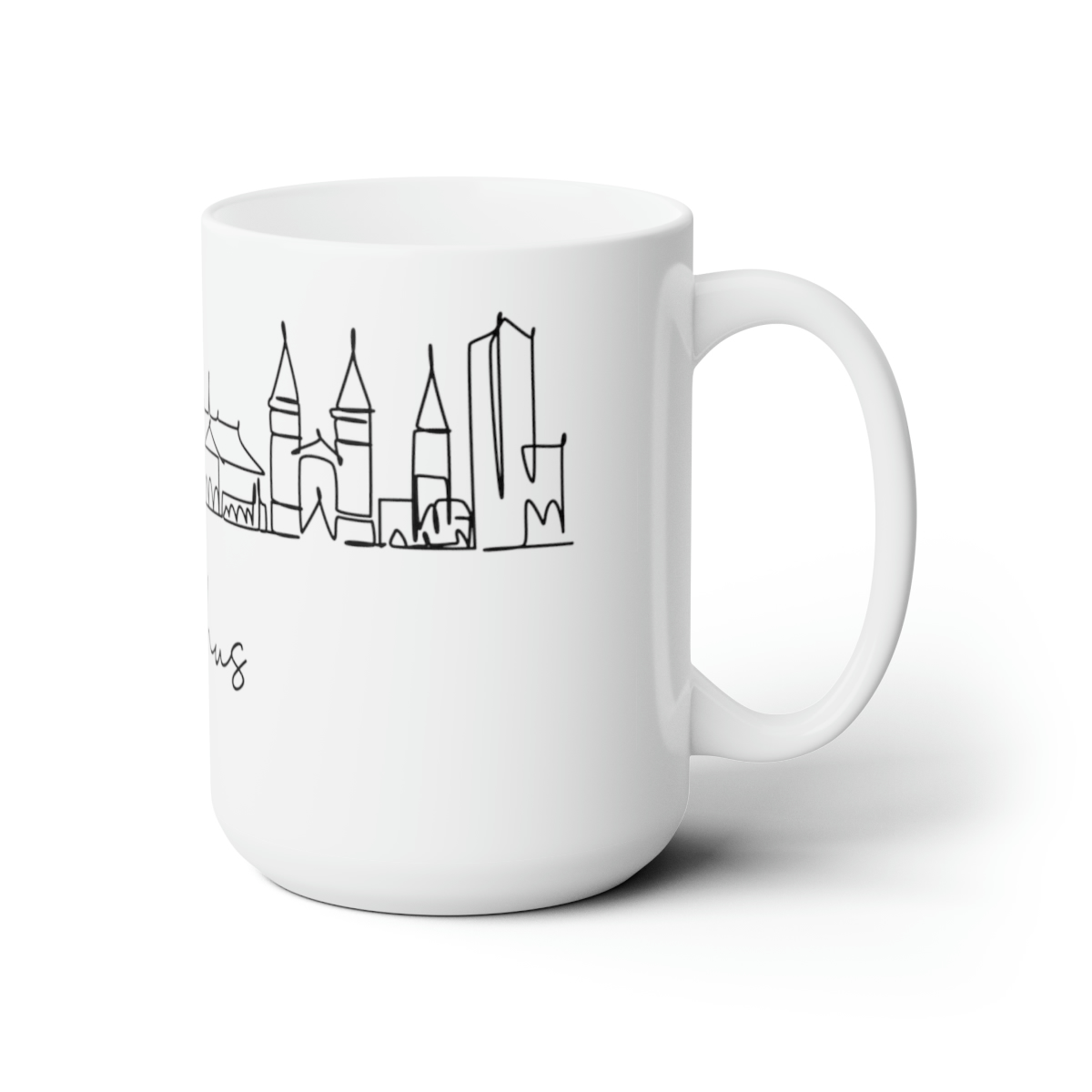 Aarhus City Skyline Denmark White Mug 15oz Ceramic - Image 3