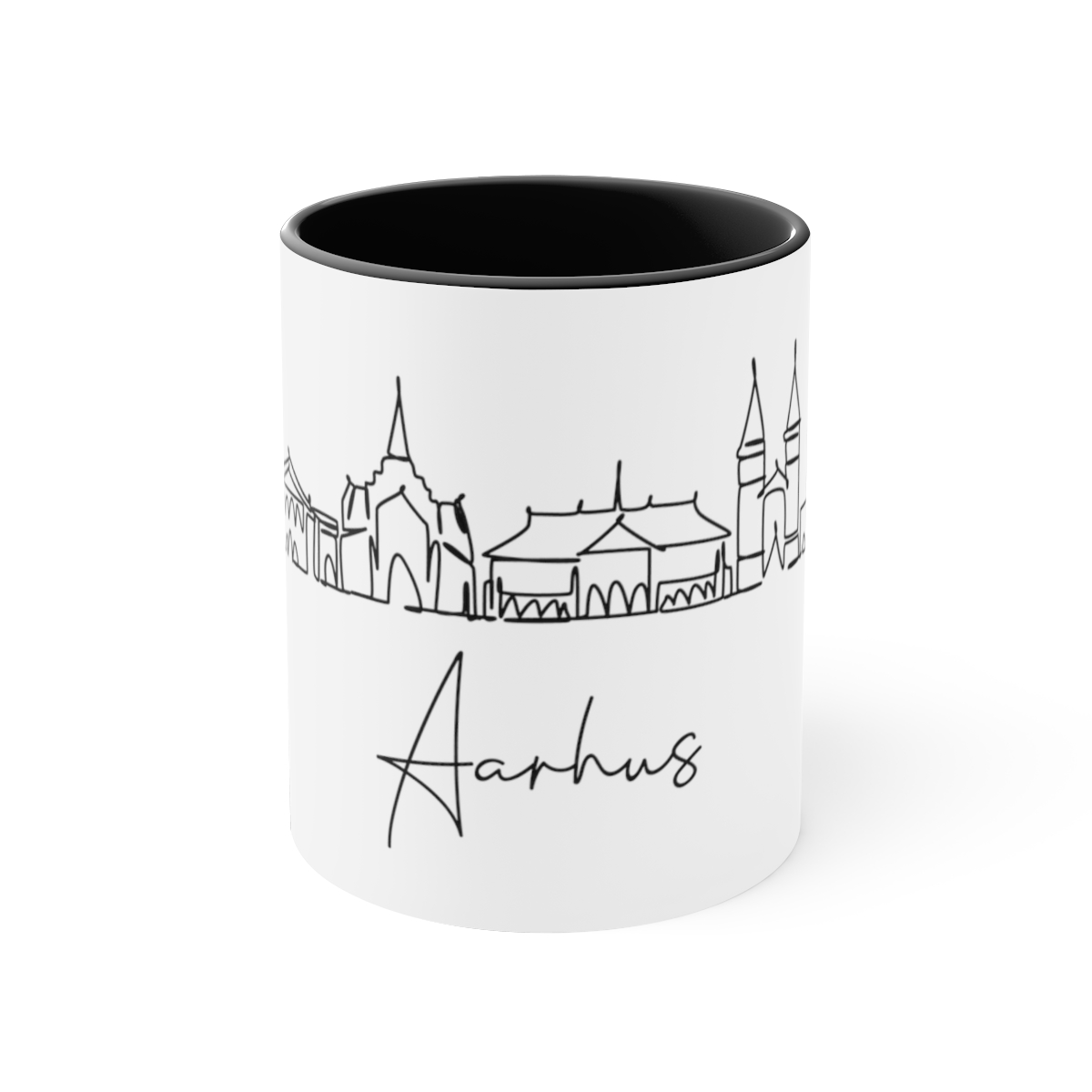 Aarhus City Skyline Denmark Accent Mug 11oz Ceramic - Image 5