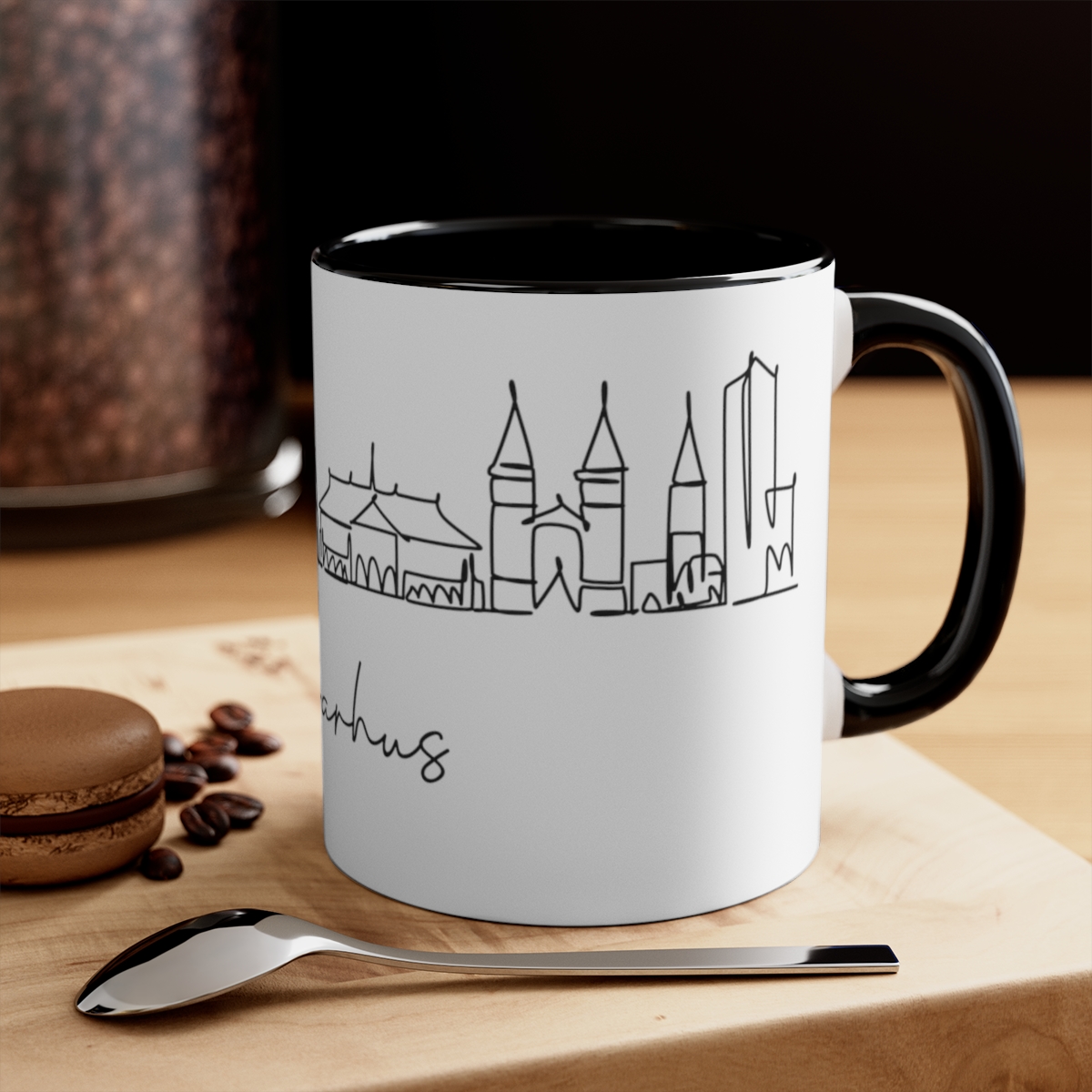 Aarhus City Skyline Denmark Accent Mug 11oz Ceramic - Image 8