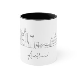 Auckland City Skyline New Zealand Accent Mug 11oz Ceramic