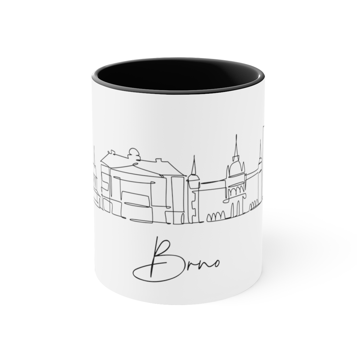Brno City Skyline Czech Republic Accent Mug 11oz Ceramic - Image 5