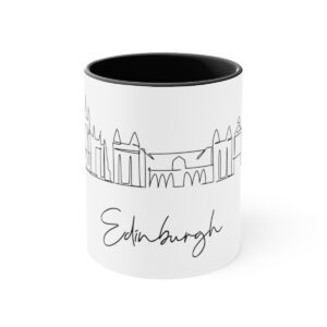 Edinburgh City Skyline Scotland Accent Mug 11oz Ceramic