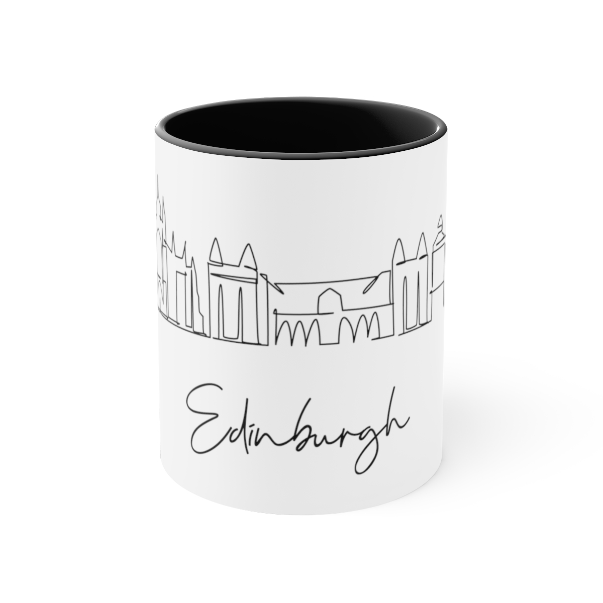 Edinburgh City Skyline Scotland Accent Mug 11oz Ceramic