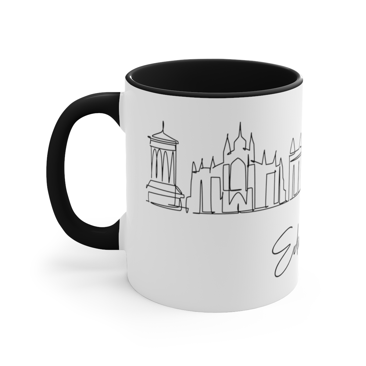 Edinburgh City Skyline Scotland Accent Mug 11oz Ceramic - Image 2
