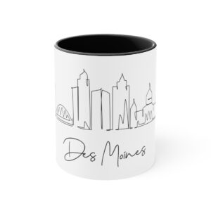 Des Moines City Skyline Accent Mug 11oz Ceramic