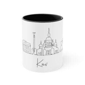 Kiev City Skyline Ukraine Accent Mug 11oz Ceramic