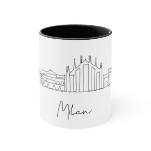 Milan City Skyline Italy Accent Mug 11oz Ceramic