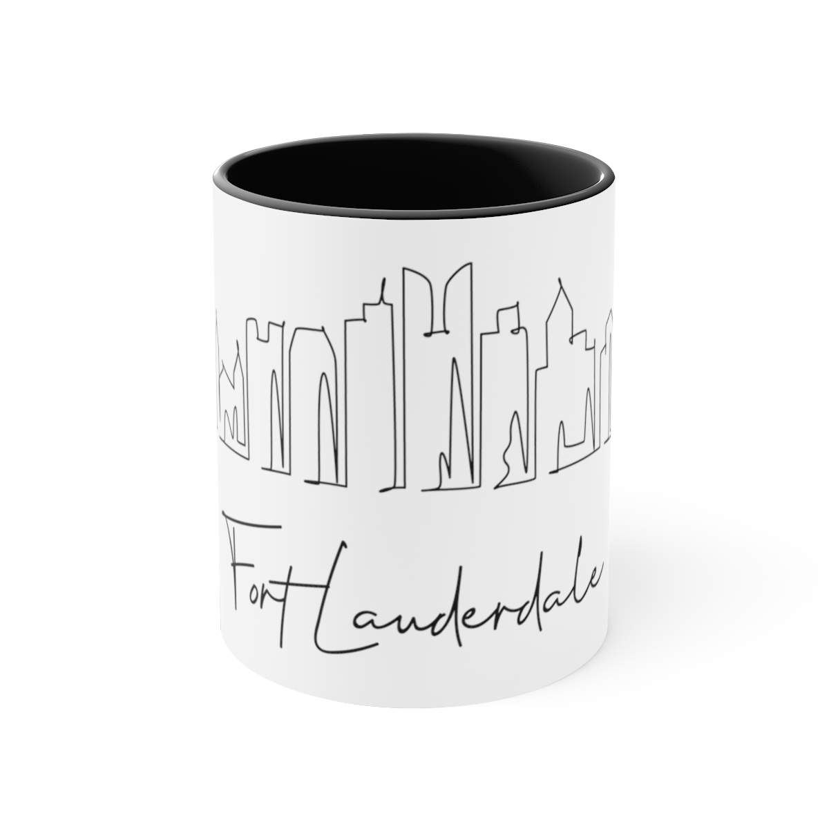 Fort Lauderdale City Skyline Accent Mug 11oz Ceramic - Image 5