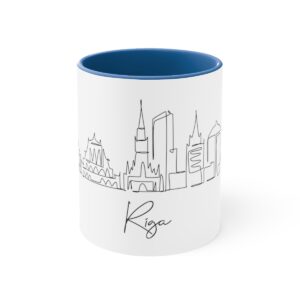 Riga City Skyline Latvia Accent Mug 11oz Ceramic