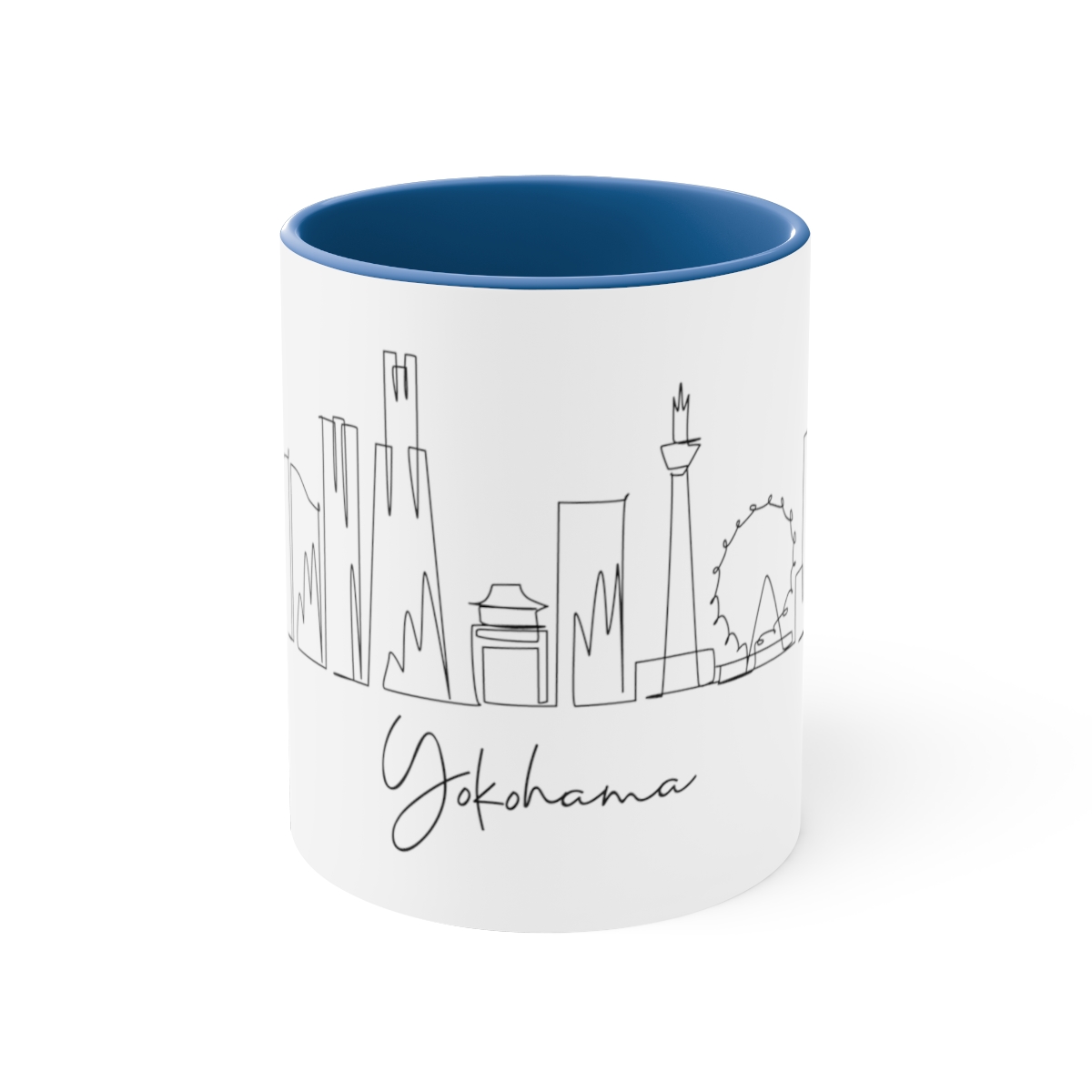 Yokohama City Skyline Japan Accent Mug 11oz Ceramic
