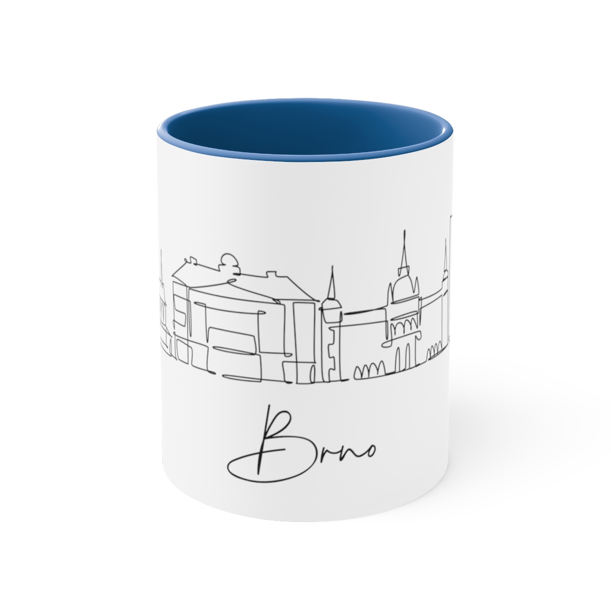 Brno City Skyline Czech Republic Accent Mug 11oz Ceramic - Image 9