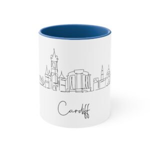 Cardiff City Skyline Wales Accent Mug 11oz Ceramic