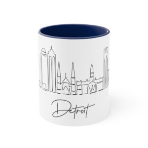 Detroit City Skyline Accent Mug 11oz Ceramic