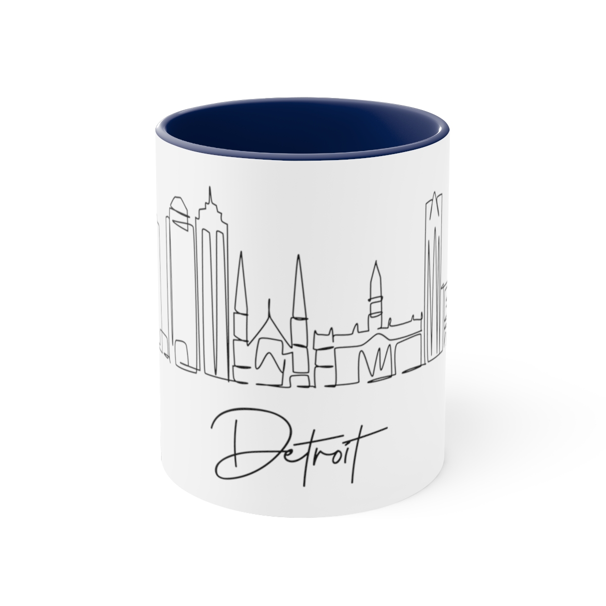 Detroit City Skyline Accent Mug 11oz Ceramic