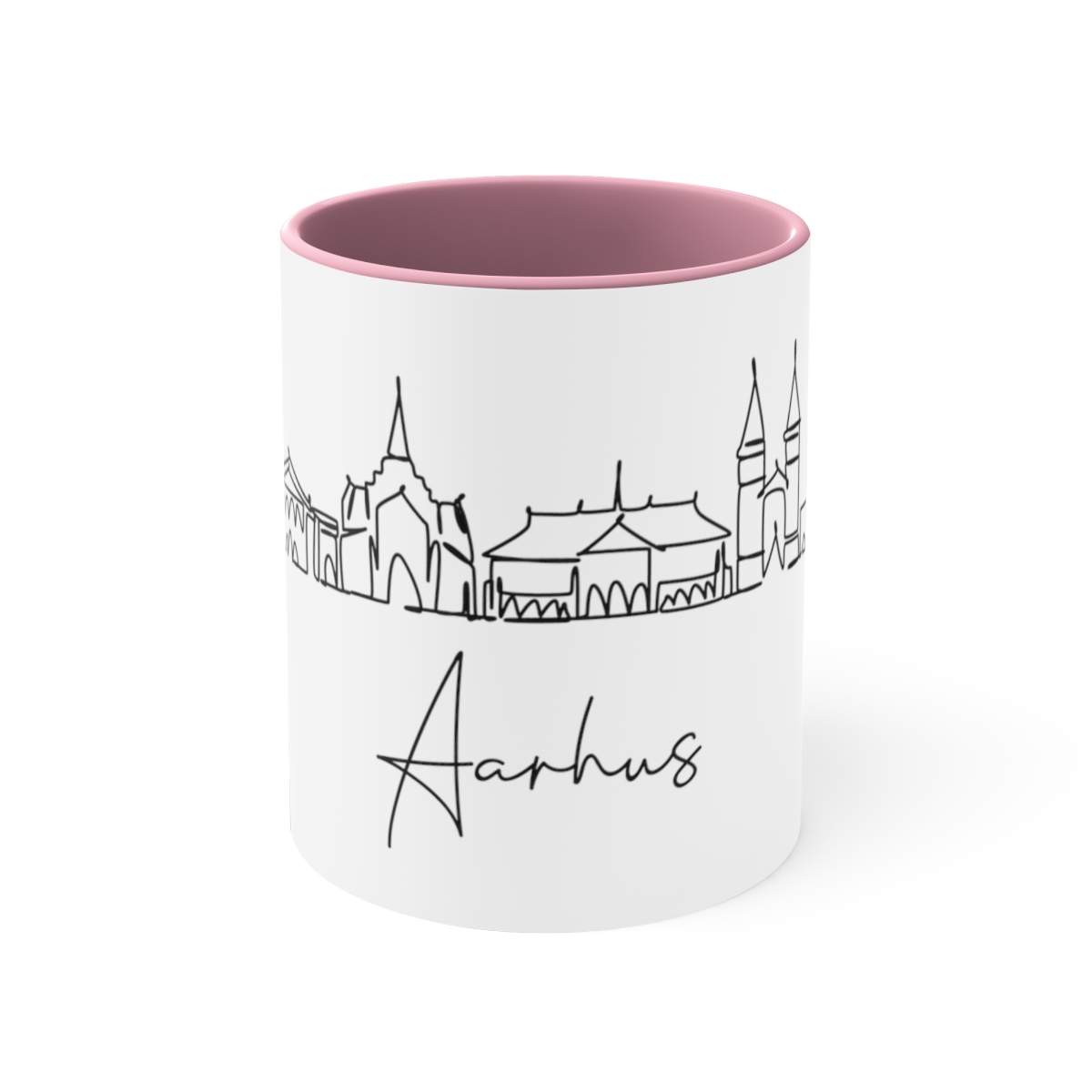 Aarhus City Skyline Denmark Accent Mug 11oz Ceramic