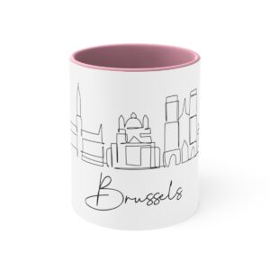 Brussels City Skyline Belgium Accent Mug 11oz Ceramic