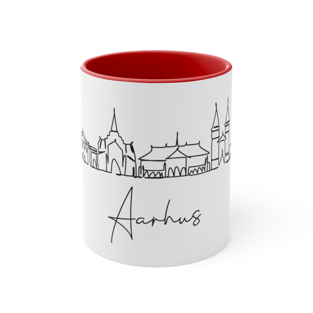 Aarhus City Skyline Denmark Accent Mug 11oz Ceramic - Image 17