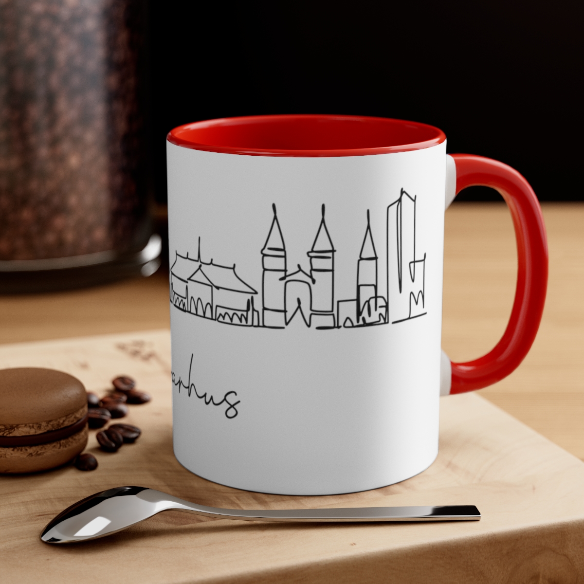 Aarhus City Skyline Denmark Accent Mug 11oz Ceramic - Image 20