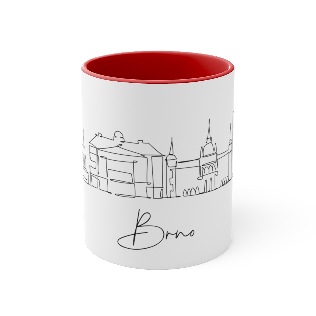 Brno City Skyline Czech Republic Accent Mug 11oz Ceramic - Image 17