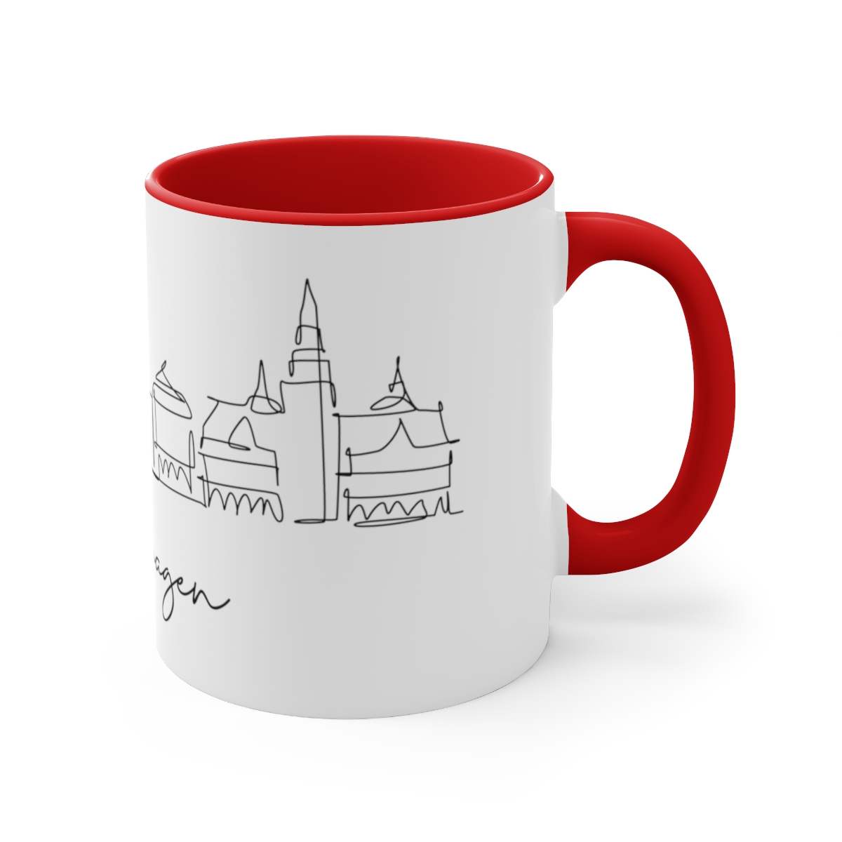 Copenhagen City Skyline Accent Mug 11oz Ceramic - Image 3