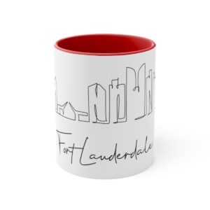 Fort Lauderdale City Skyline 2 Accent Mug 11oz Ceramic