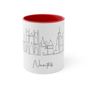Nantes City Skyline France Accent Mug 11oz Ceramic