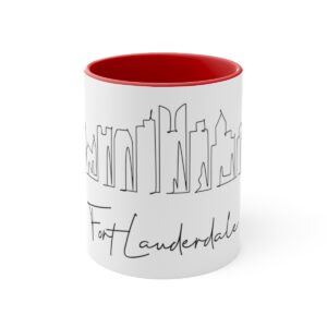 Fort Lauderdale City Skyline Accent Mug 11oz Ceramic