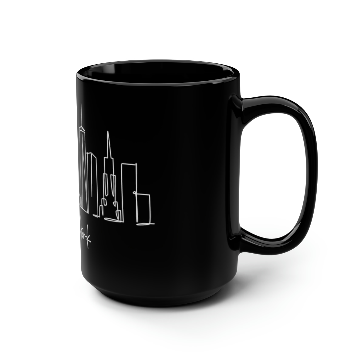 New York Skyline Black Mug 15oz Ceramic - Image 2