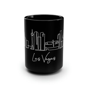 Las Vegas City Skyline Black Mug 15oz Ceramic