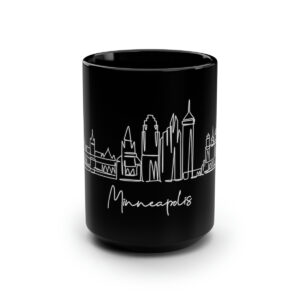 Minneapolis City Skyline United Black Mug 15oz Ceramic
