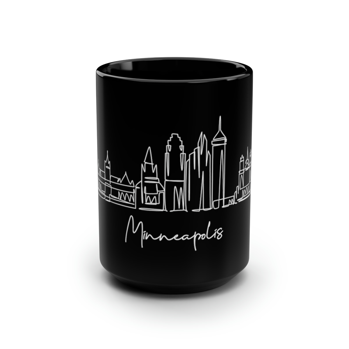 Minneapolis City Skyline United Black Mug 15oz Ceramic