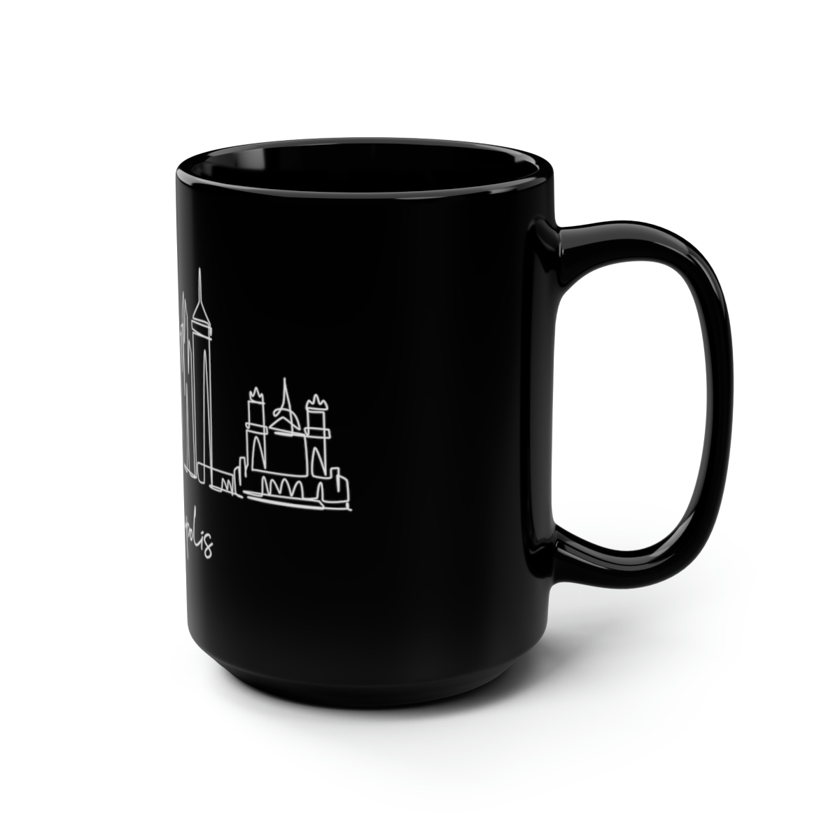 Minneapolis City Skyline United Black Mug 15oz Ceramic - Image 2