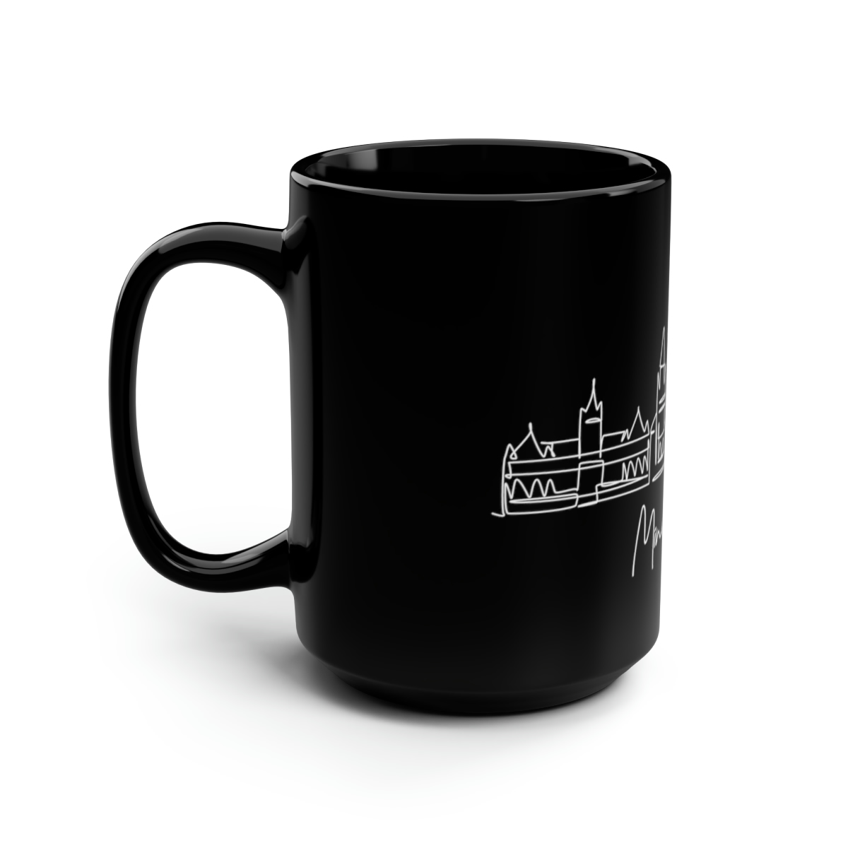 Minneapolis City Skyline United Black Mug 15oz Ceramic - Image 4