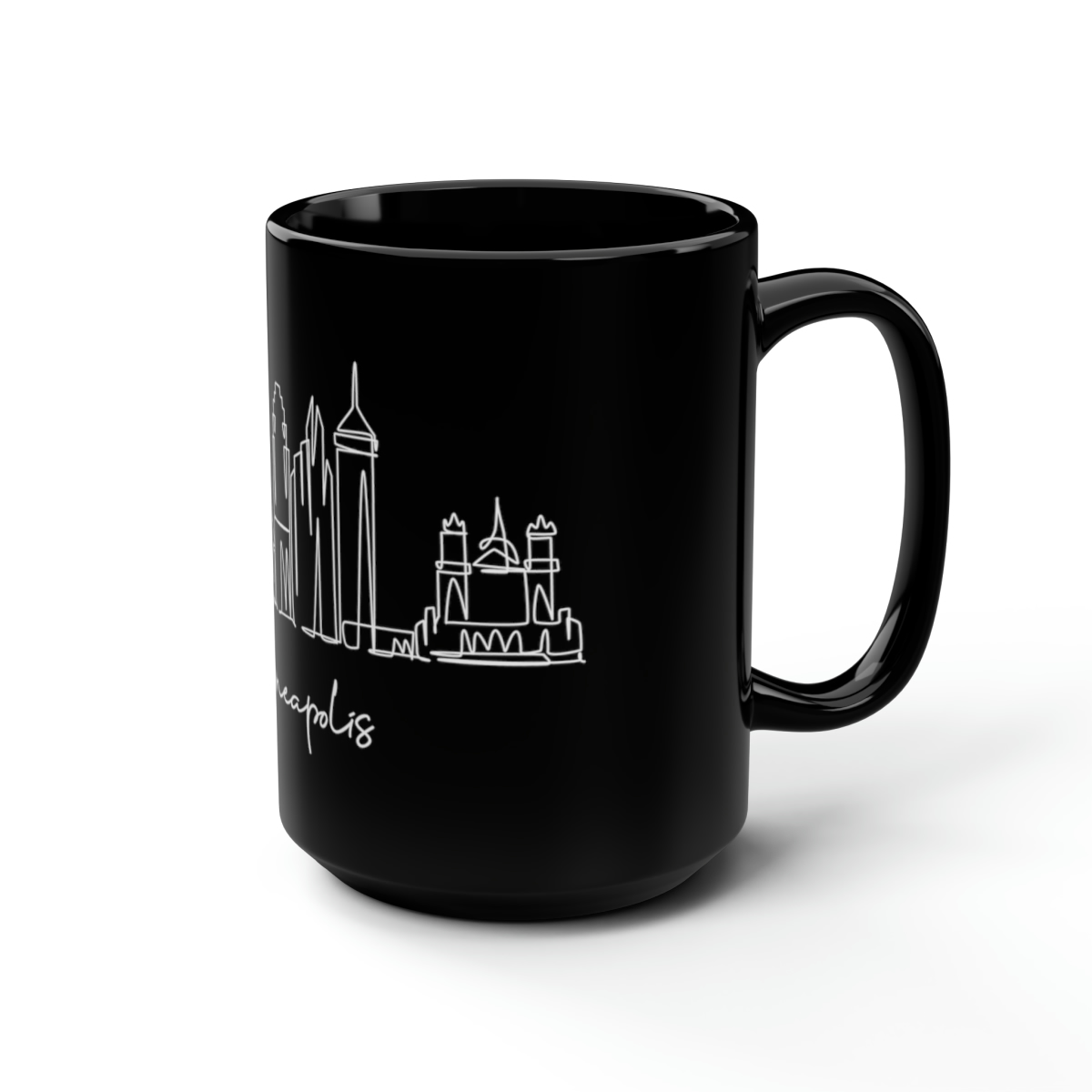 Minneapolis City Skyline United Black Mug 15oz Ceramic - Image 5