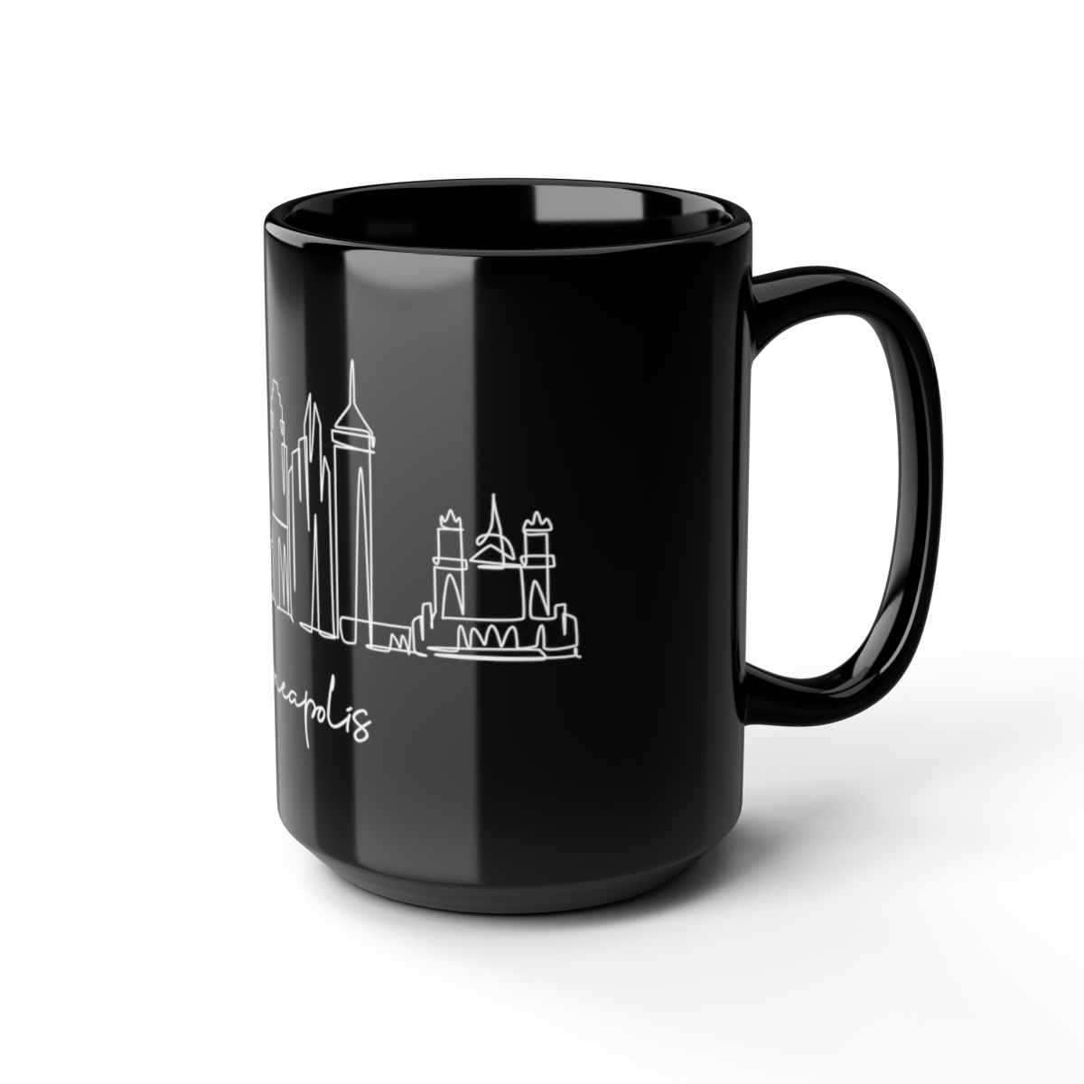 Minneapolis City Skyline United Black Mug 15oz Ceramic - Image 6